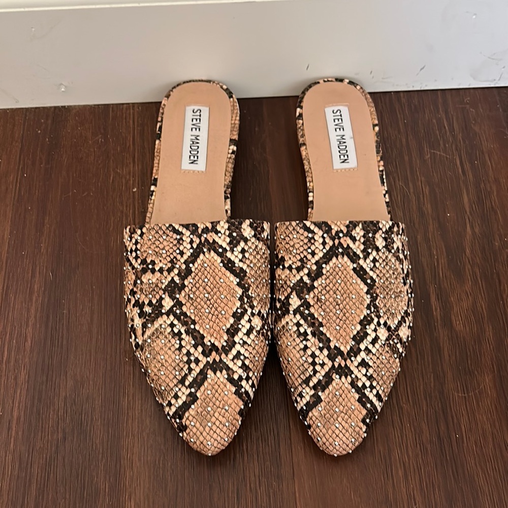 New Steve Madden Python Studded Flats Loafers Siz… - image 1